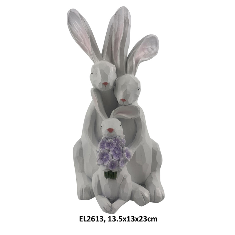 Wholesale Spring Time Easter Decor Floral Rabbit Figurines Handmade Seasonal Decorations Suppliers, Factory
