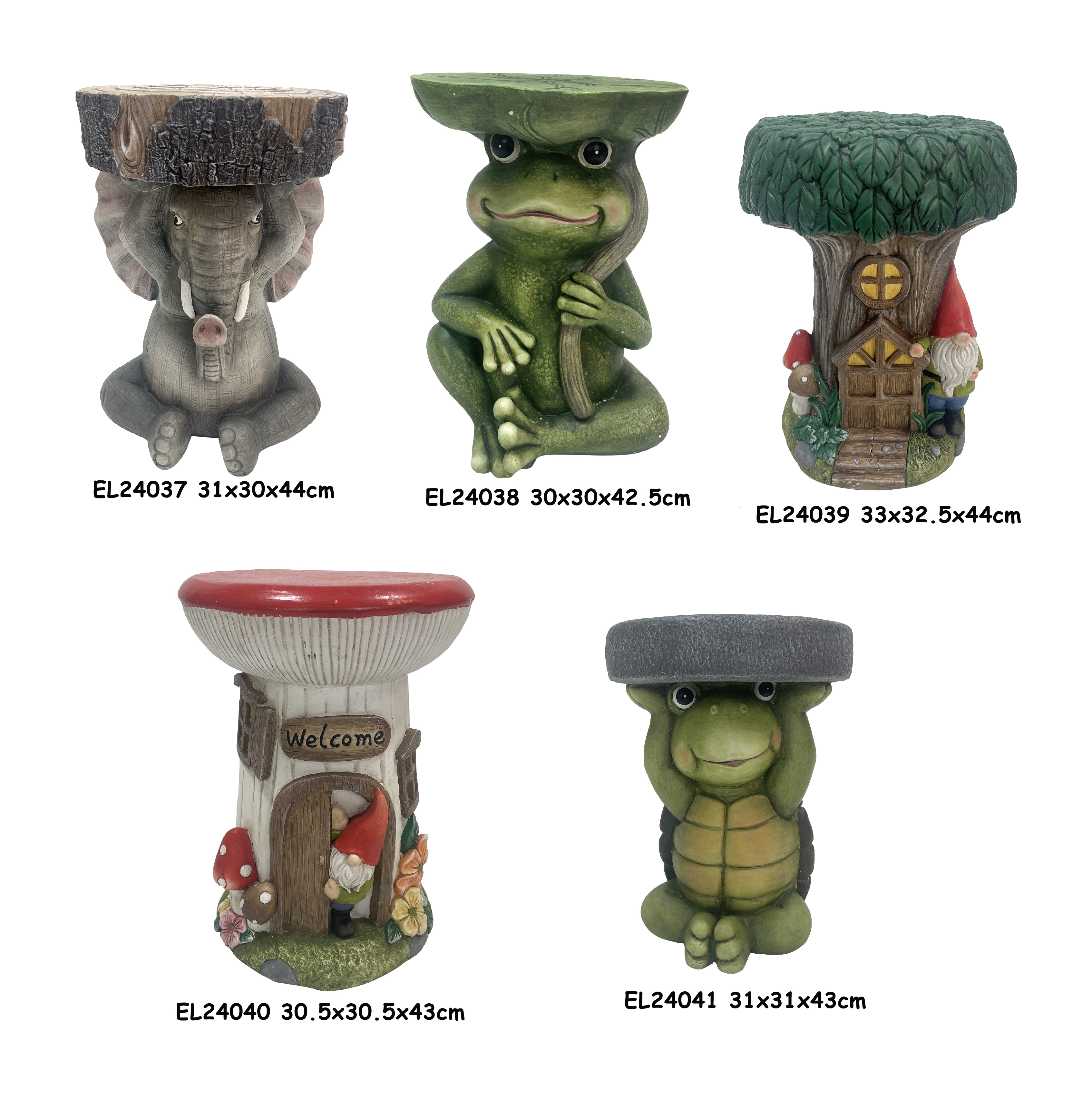 Wholesale Handcrafted Fiber Clay Animal Feature Stools Garden Decor Home Accessories Indoor and Outdoor Manufacturer, Factory