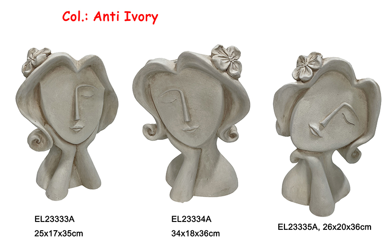 Best Fiber Clay Handmade Crafts MGO Abstract Lady Bust Planter Manufacturers, Service