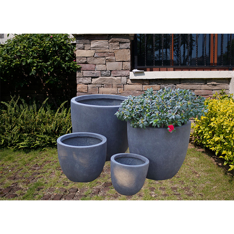 High-Quality Fiber Clay Light Weight Egg Shape Flowerpots Classic Garden Pottery Factories, Exporters