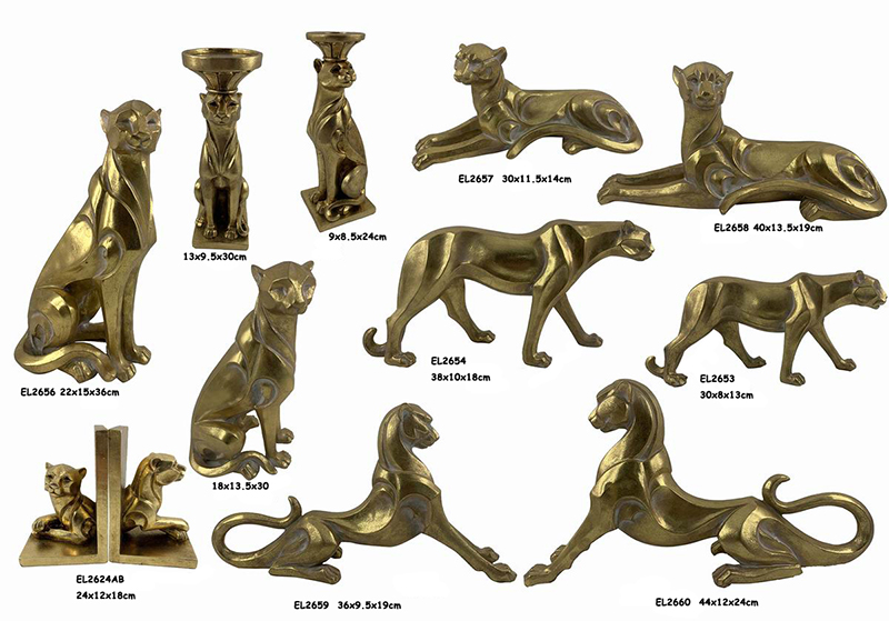 Best Resin Arts & Crafts Handmade African Leopard table-top Sculptures Candle Holders Bookends Factories, Exporters