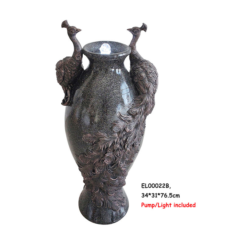 Wholesale Fiber Resin Outdoor Peacocks Garden Fountain Water Feature Product, Service