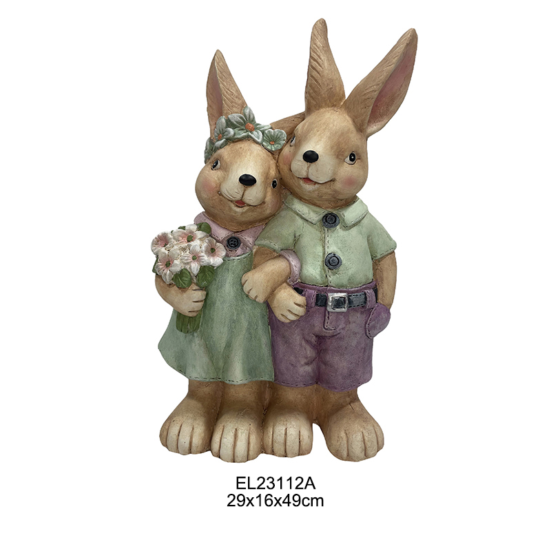 China Handcrafted Standing Rabbits and Seated Rabbits Figurines Spring Season Decors Garden and Home Decoration Manufacturers, Suppliers