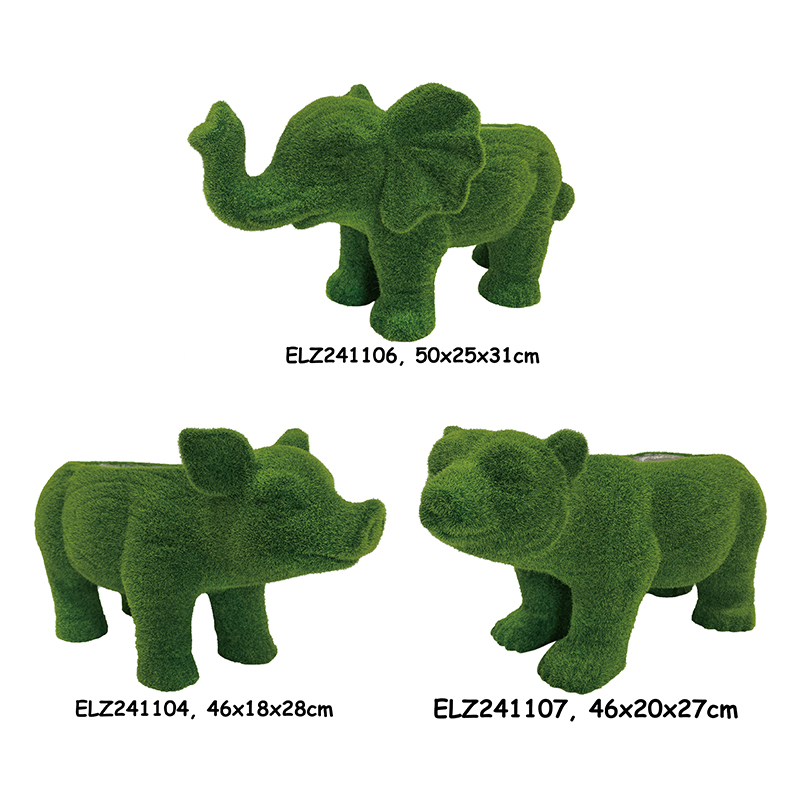 Best Grass-Flocked Animal Statues Garden Deco Pot Versatile Design for Indoor and Outdoor Use Supplier, Exporters
