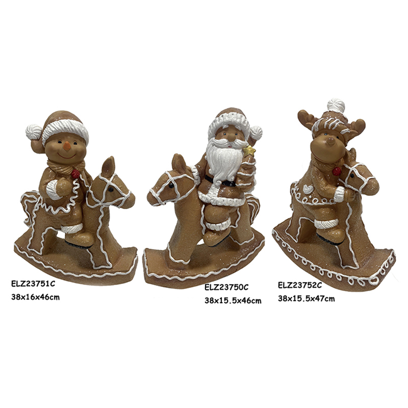Best HANDMADE GINGERBREAD WITH SNOWMAN SANTA REINDEER CHRISTMAS FIGURES LED LIGHTS SET OF 3 Manufacturers, Exporter