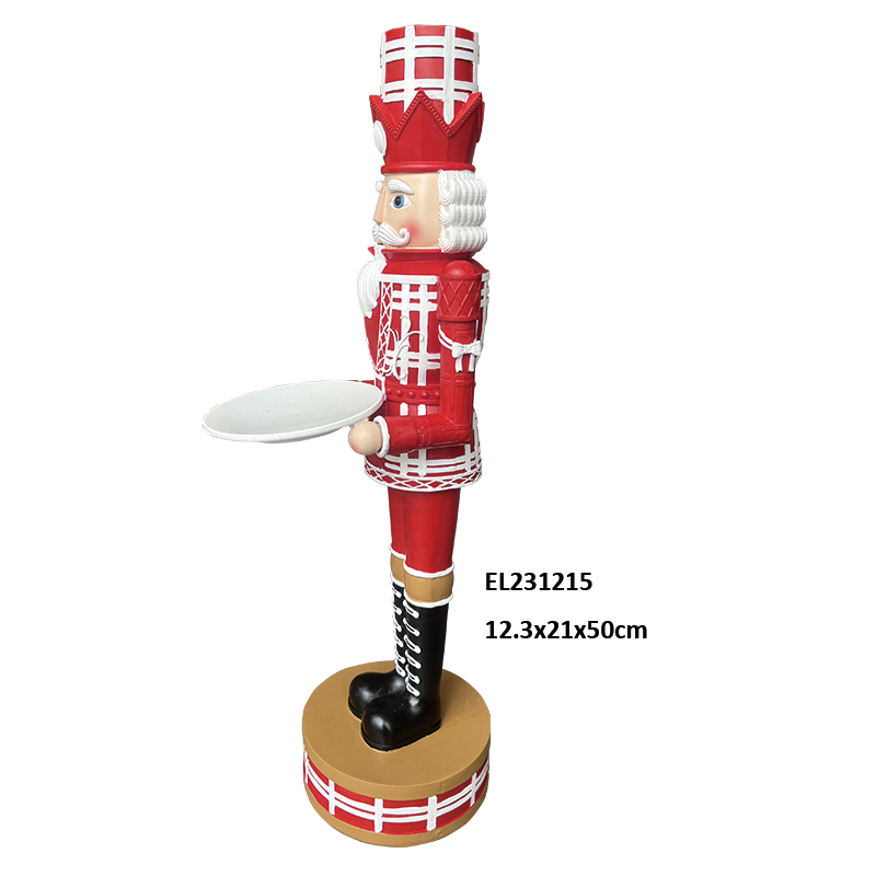 Best Classic Resin Nutcracker Figure Tabletop Holiday Decor Nutcracker Holding Plate Christmas Decoration Manufacturers, Factory
