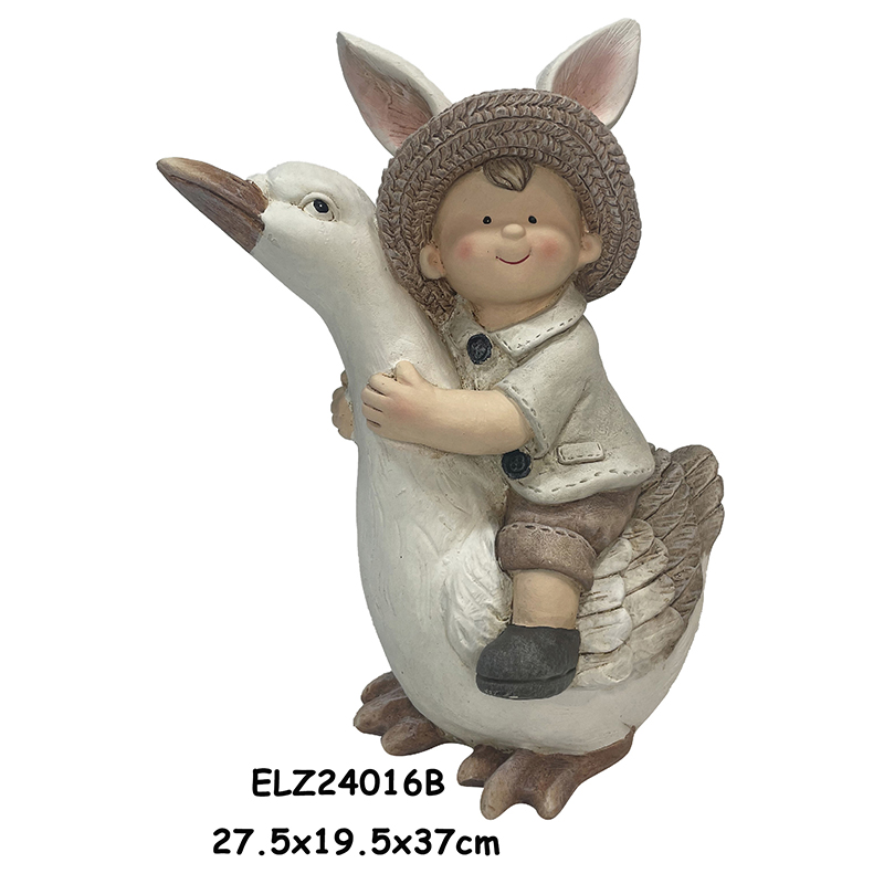 Wholesale Rustic Whimsy Duck and Chick Rider Statues Garden and Home Decoration Indoor Outdoor Exporters, Product