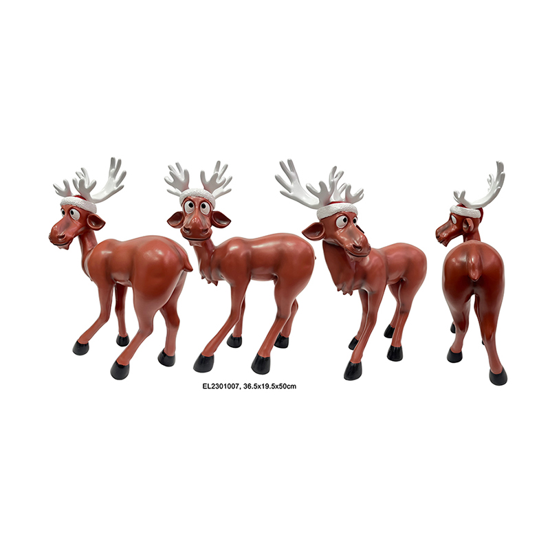 Best Resin Arts & Craft Funny Standing Christmas Reindeer Statue Factory, Products