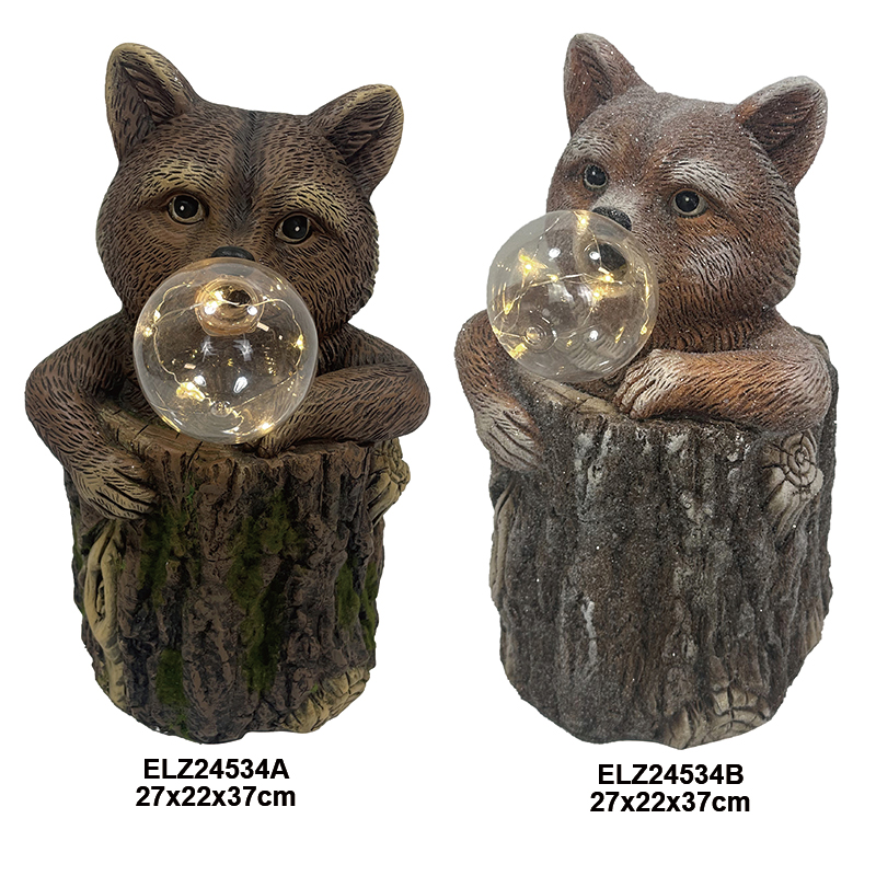 Fiber Clay Fox Bulb Display 4
