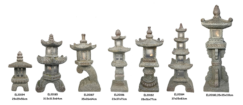 Best Fiber Clay Light Weight Garden Pagodas Statues Garden Lights Suppliers, Exporter