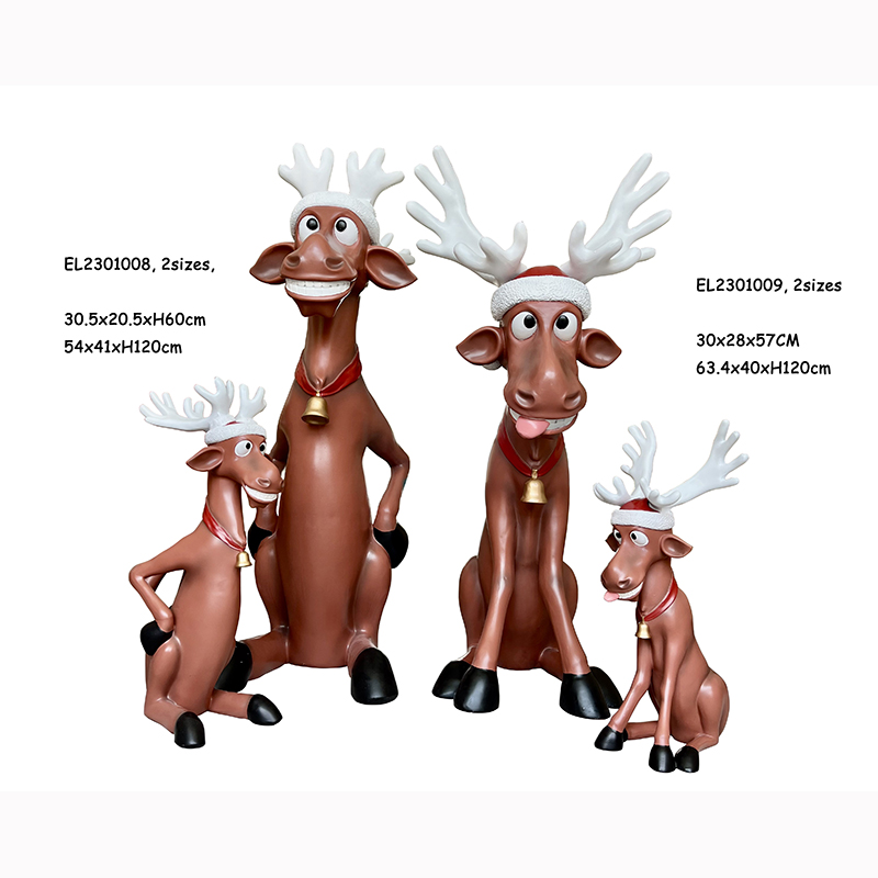 Best Resin Arts & Craft Funny Grimacing Sticking out tongue Christmas reindeer Statue Manufacturer, Service
