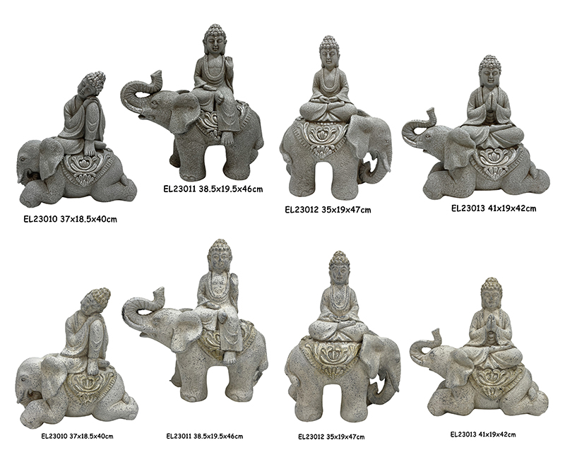 Wholesale Fiber Clay MGO Buddha with Elephant Statues Figurines Manufacturer, Service
