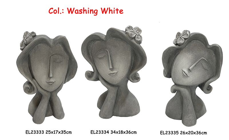 Best Fiber Clay Handmade Crafts MGO Abstract Lady Bust Planter Manufacturers, Service