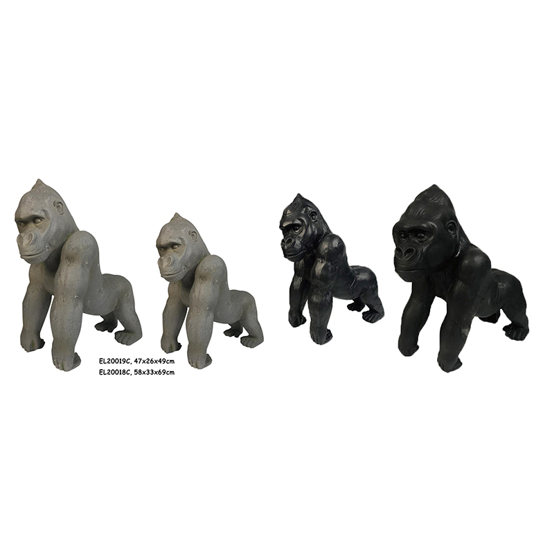 China Fiber Clay MGO Light Weight Garden Gorilla Statues Manufacturers, Factories