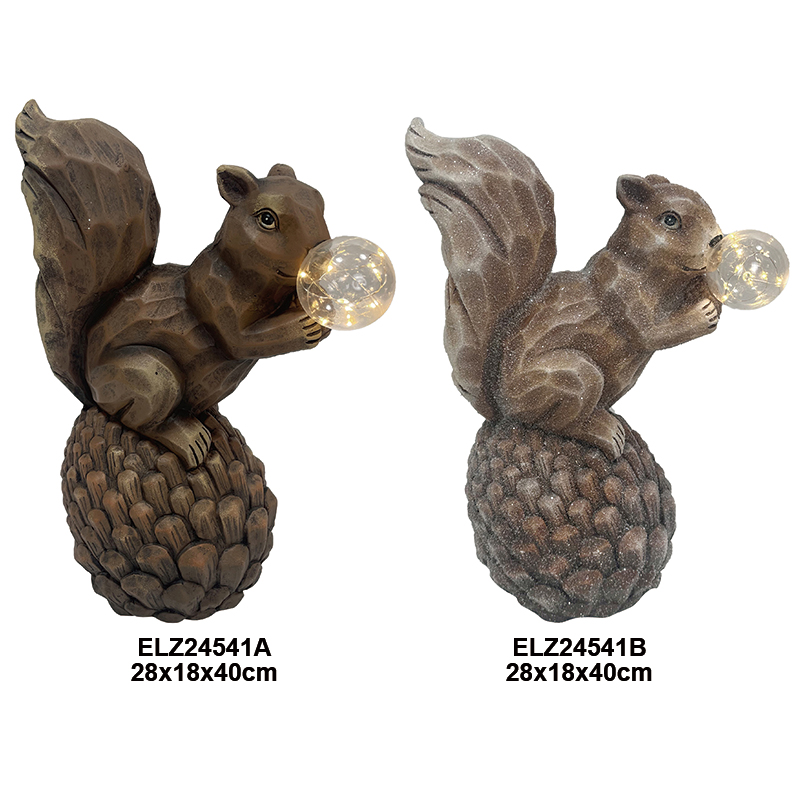 Fiber Clay Squirrel Bulb Collection Decor 2