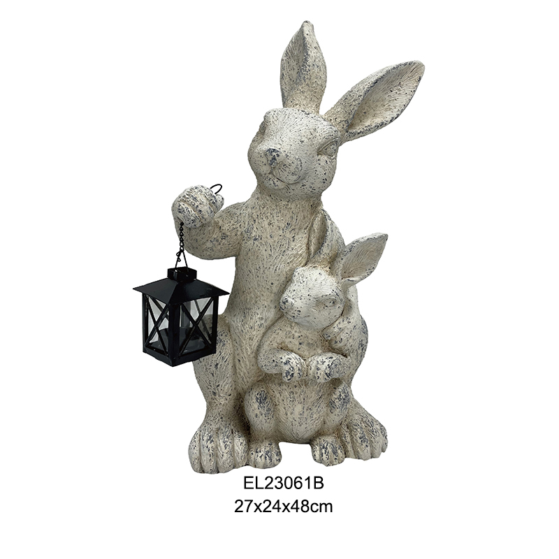 Wholesale Rabbit Lantern Duos Easter Figurines Cute Rabbits Easter Holiday Outdoor and Indoor Decor Manufacturers, Service
