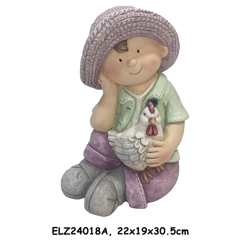 Best Handcrafted Children Statues with Eggshell Garden Boy statues Gardening Girl statues for Garden and Home Decor Suppliers, Service