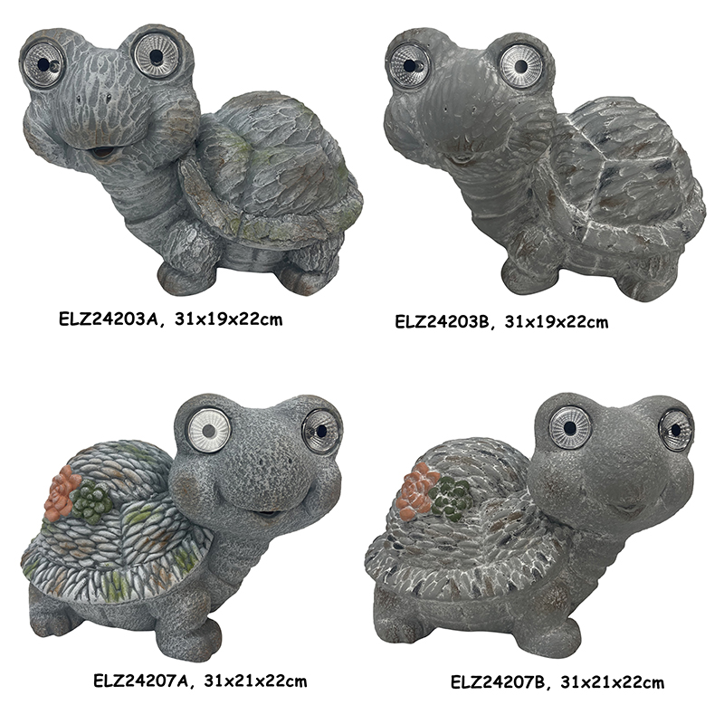 Wholesale Solar Powered Garden Tortoise Statues Outdoor Indoor Decor Turtle Adorable Animals Statues Decoration Factory, Exporter