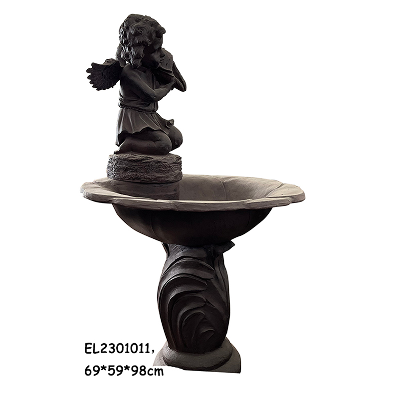 High-Quality Fiber Resin Boy & Girl Playing Fountain Garden Water Feature Product, Products