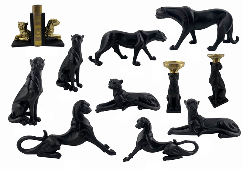 Best Resin Arts & Crafts Handmade African Leopard table-top Sculptures Candle Holders Bookends Factories, Exporters