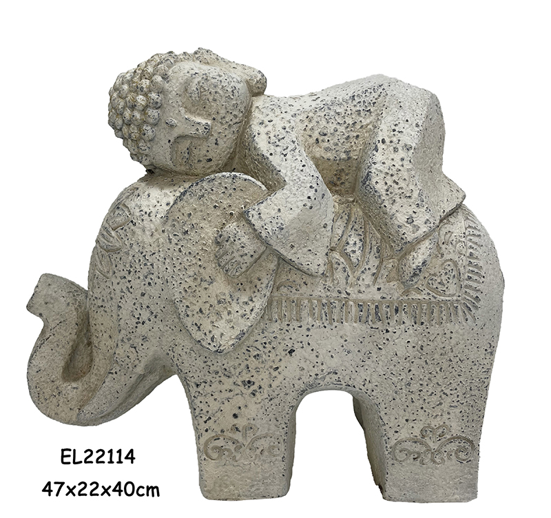 Fiber Clay Buddha Elephant Statue 1