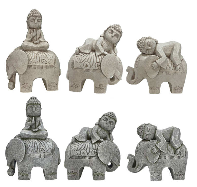 Fiber Clay Buddha Elephant Statue 2