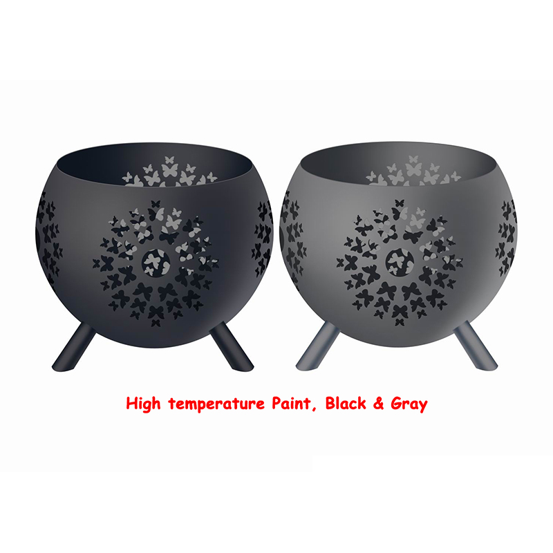 Best High temperature Gray Global Metal Fire Pit with Feet Bonfire Outdoor Heater for Wood Burning with Laser Cut Design Supplier, Factory