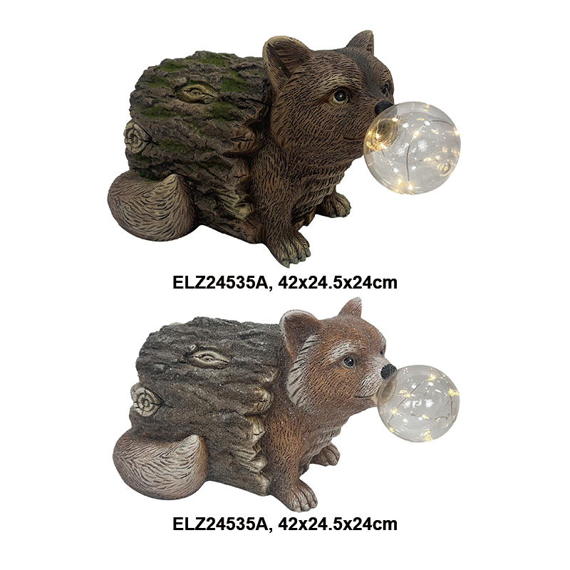 Fiber Clay Fox Bulb Display 7