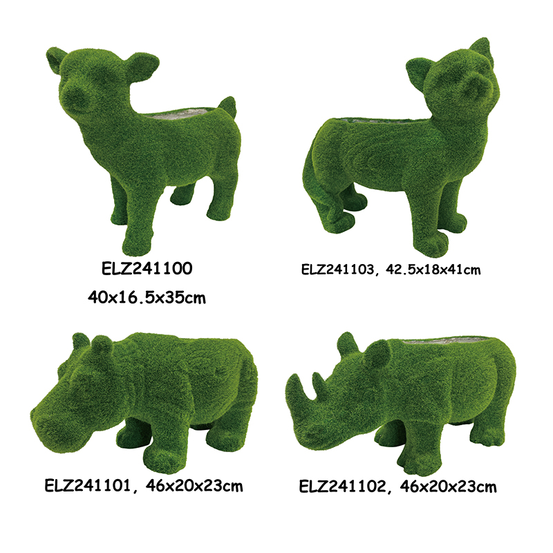 Best Grass-Flocked Animal Statues Garden Deco Pot Versatile Design for Indoor and Outdoor Use Supplier, Exporters