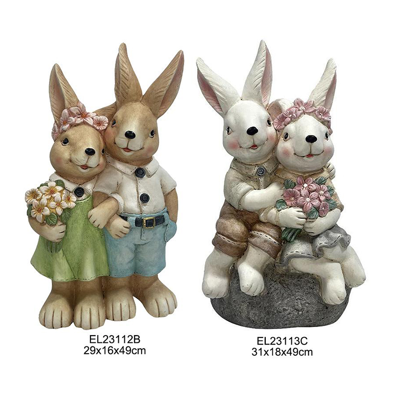 China Handcrafted Standing Rabbits and Seated Rabbits Figurines Spring Season Decors Garden and Home Decoration Manufacturers, Suppliers