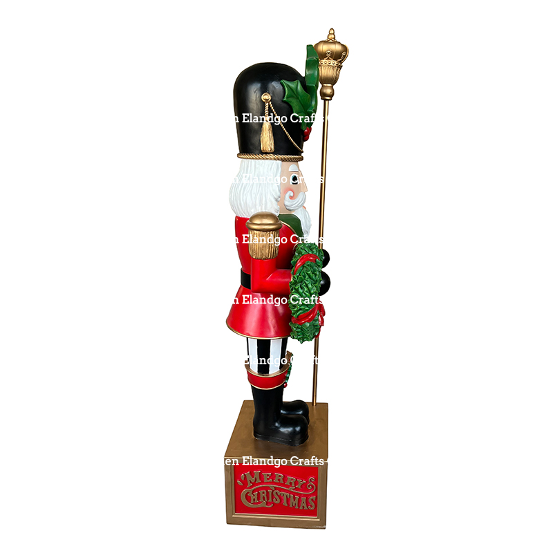 High-Quality Grand Christmas Nutcracker with Holly Scepter and Wreath Holiday Season Decoration Christmas Decor Manufacturer, Factories