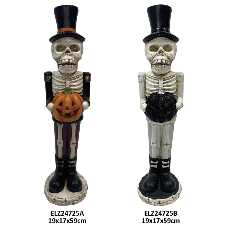 High-Quality Halloween Fiber Clay Collection Spooky Cat Owl Carved Pumpkin Skeletal Gentleman Pumpkin-head Man Jack-o'-lantern Manufacturer, Supplier