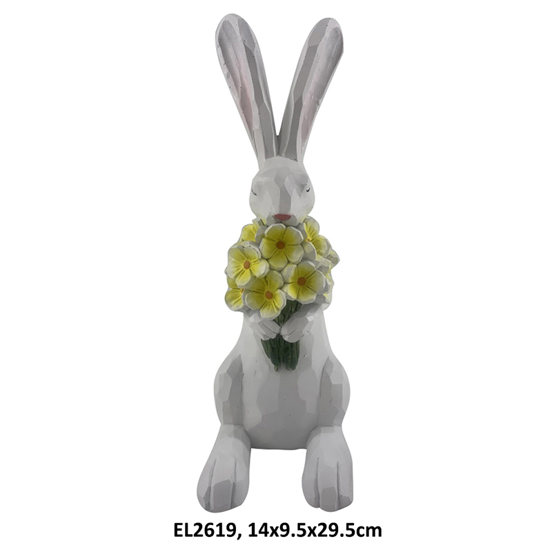 Wholesale Spring Time Easter Decor Floral Rabbit Figurines Handmade Seasonal Decorations Suppliers, Factory