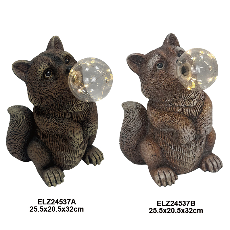 Fiber Clay Fox Bulb Display 9