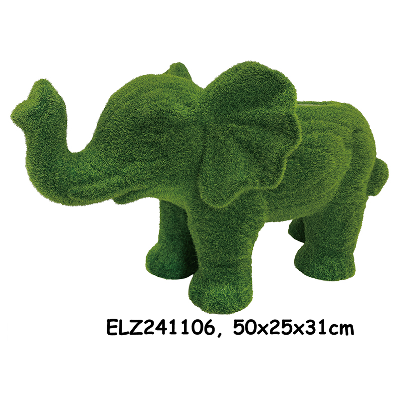 Grass Flocked Animal Statue