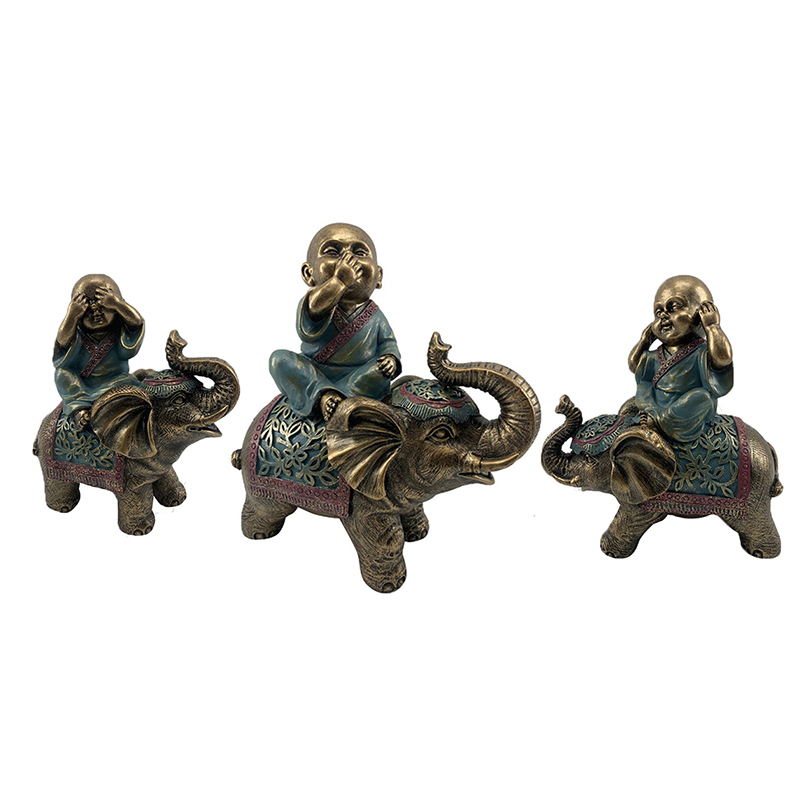 Wholesale Resin arts & crafts Baby-Buddha playing with Elephant Exporters, Product