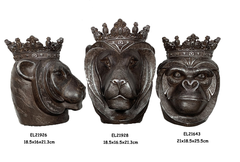 Best Resin Arts & Crafts Tabletop Lion Head Statues Pottery Flowerpot Candle Holde Manufacturers, Supplier