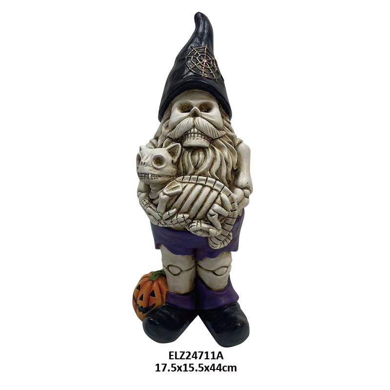 High-Quality Halloween Spooky Collection Gnomes Hold Skeleton And Pumpkin Carry Broom Cat Lantern Skull Indoor Outdoor Decoration Factories, Exporters