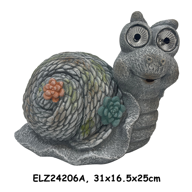 Wholesale Eco-Friendly Solar Powered Snail Statue Garden Animals Statues Outdoor Decoration Factory, Factories