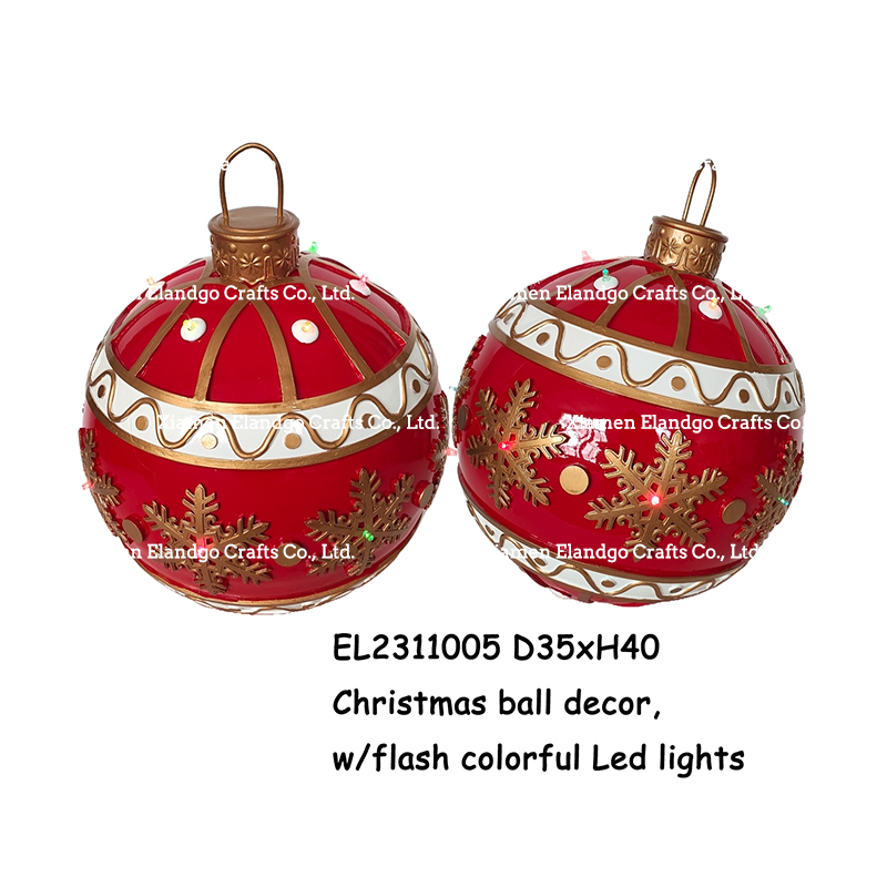 Majestic Green-Accented LED Christmas Sphere