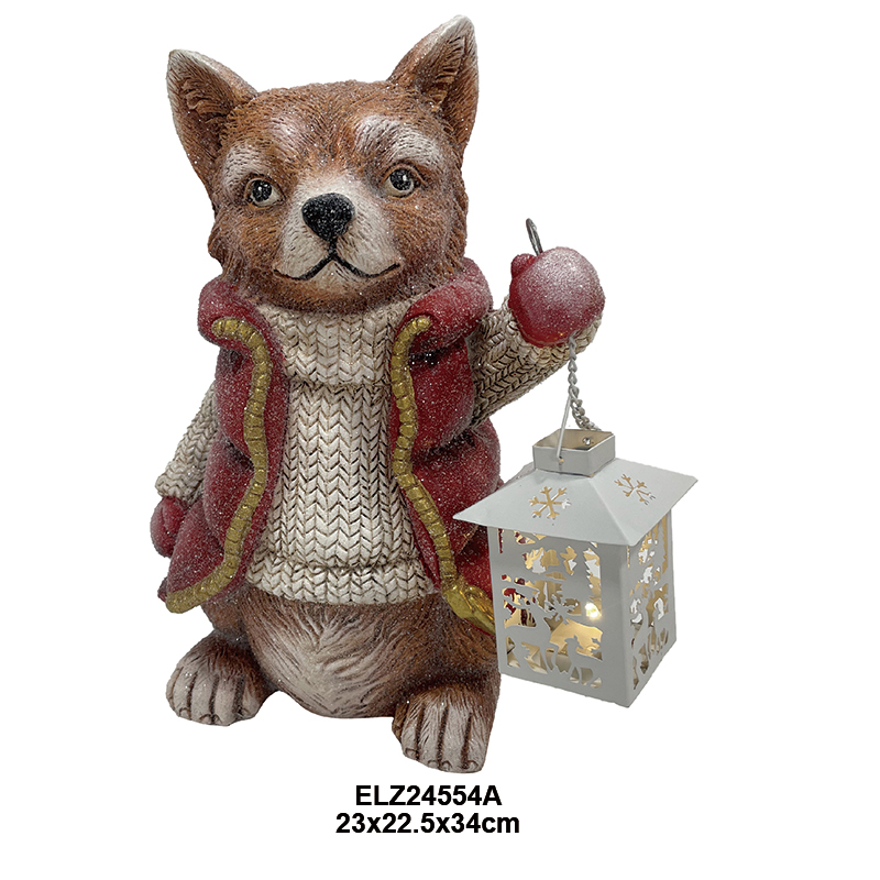 Best Fiber Clay Winter Animals Collection Owl Fox Hedgehog Bird Dog Penguin Bear Statues Christmas Garden Home Decor Manufacturers, Service