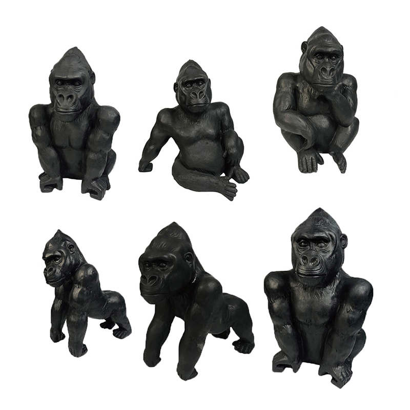 China Fiber Clay MGO Light Weight Garden Gorilla Statues Manufacturers, Factories