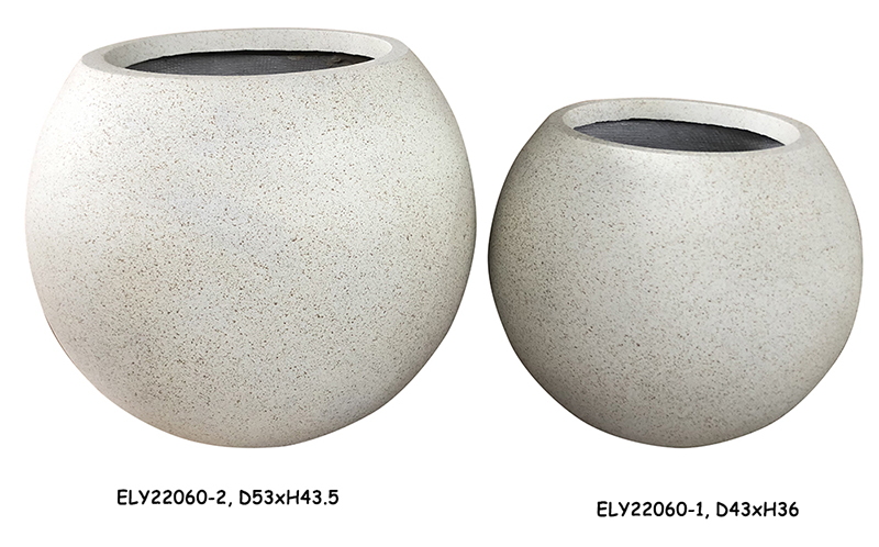 Best Fiber Clay Light Weight Sphere Ball-shape Garden Flowerpots Pottery  Manufacturer, Manufacturers