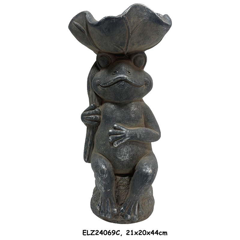 Wholesale Whimsical Frog Holding Lily Pads Lovely Frog Statues Decor For Gardens Patios Indoor Spaces Suppliers, Exporter