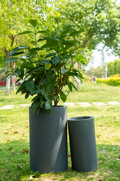 Wholesale Fiber Clay Light Weight Cylinder Flowerpots Garden Pottery Supplier, Factory