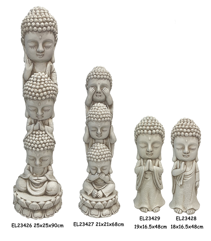 Best Fiber Clay MGO Lightweight Cute Baby Buddhas Playing Statues Factory, Product
