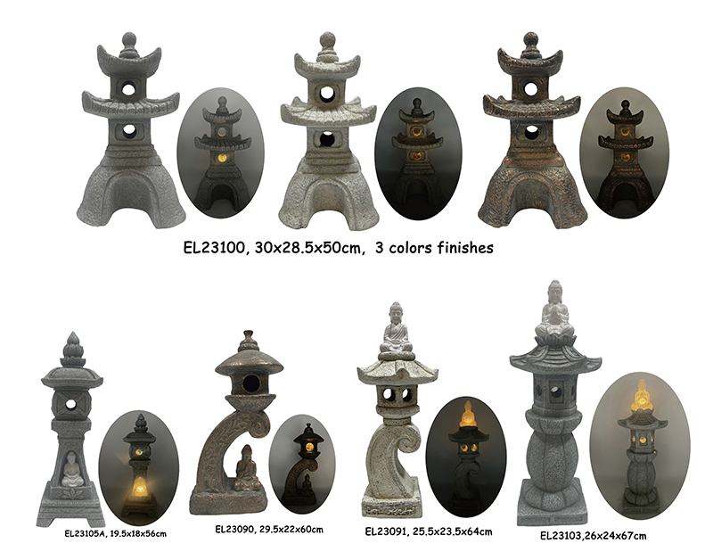 Best Fiber Clay Light Weight Garden Pagodas Statues Garden Lights Suppliers, Exporter