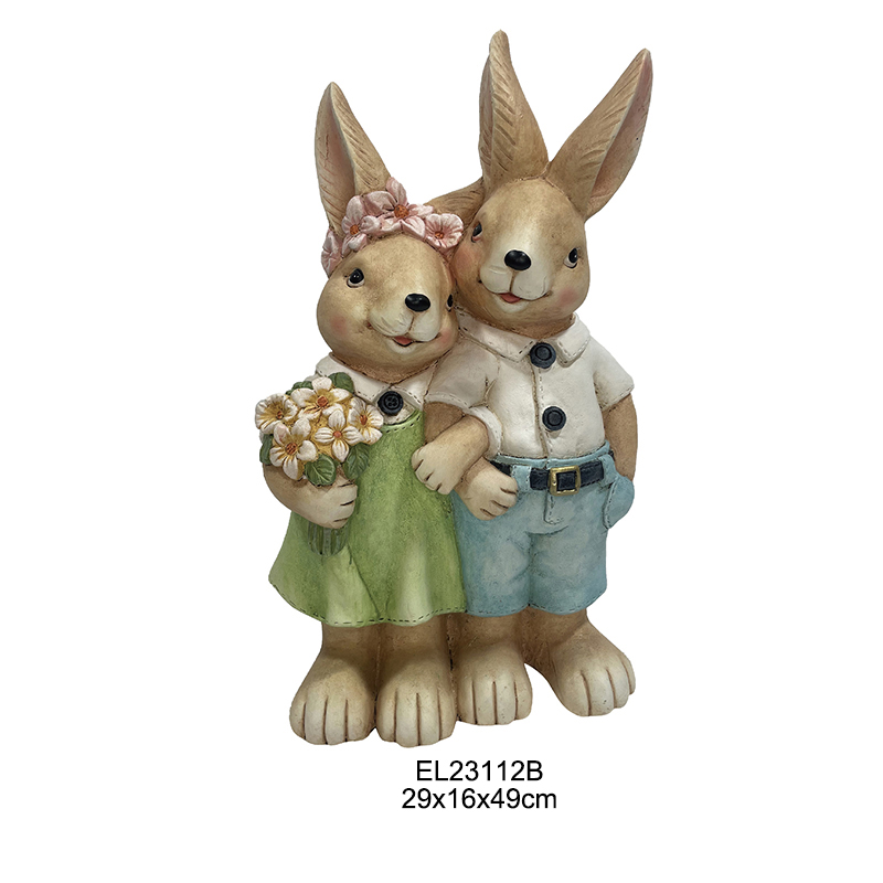 China Handcrafted Standing Rabbits and Seated Rabbits Figurines Spring Season Decors Garden and Home Decoration Manufacturers, Suppliers