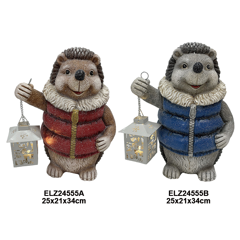 Best Fiber Clay Winter Animals Collection Owl Fox Hedgehog Bird Dog Penguin Bear Statues Christmas Garden Home Decor Manufacturers, Service