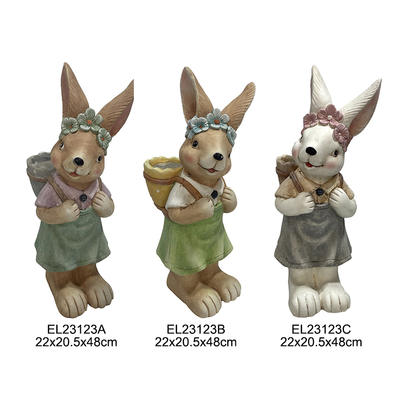 Easter Egg Embrace Rabbit Figurine Group
